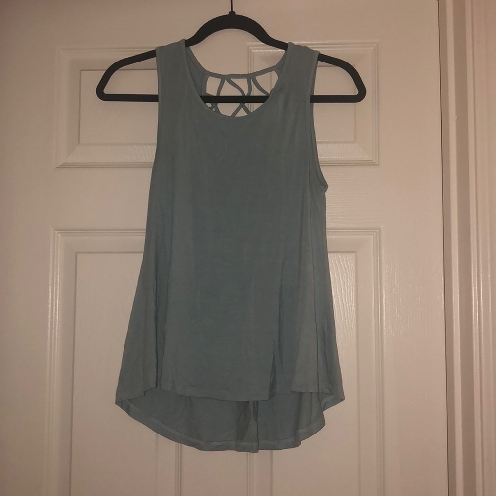 Teal Blue Tank with Open Back